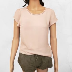 H&M Light Ruffle Short Sleeve Top- Size 2